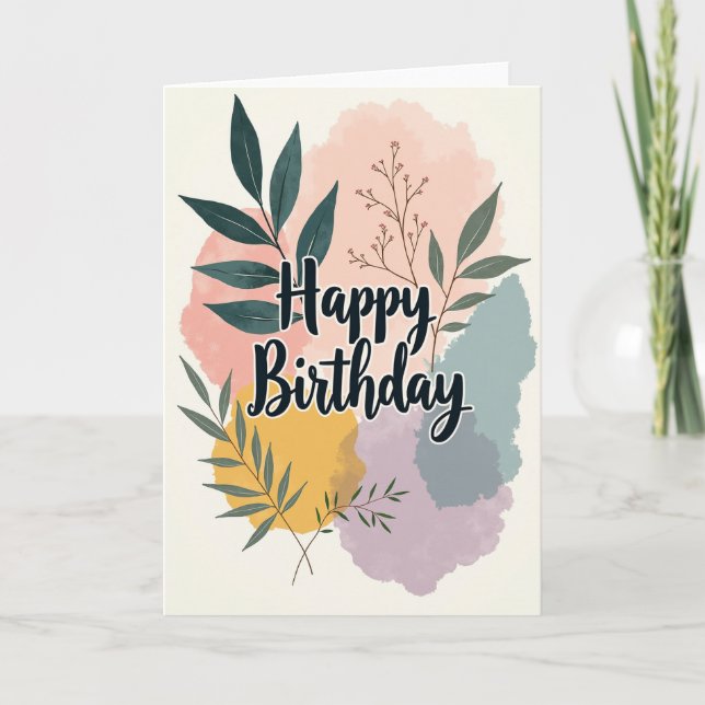 Abstract Painted Birthday Card (Front)