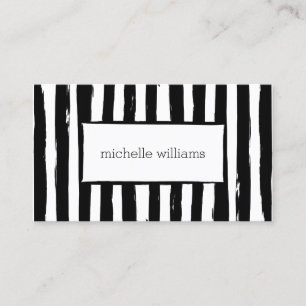 Abstract Painted Black Stripes Business Card