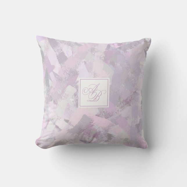 Abstract Painted Brush Strokes texture Throw Pillo Cushion (Front)