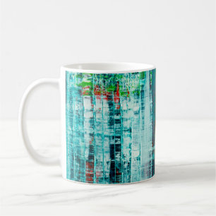 Abstract painted canvas. Oil paints on a palette.  Coffee Mug