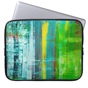 Abstract painted canvas. Oil paints on a palette. Laptop Sleeve