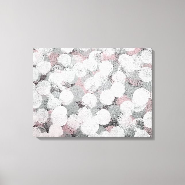 abstract painted circles in soft grey and white canvas print (Front)