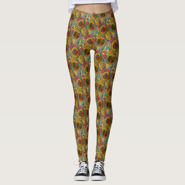 Abstract Painted Colourful Design   Leggings (Front)