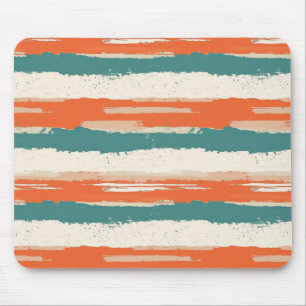 Abstract Painted Distressed Stripes Terracotta Mouse Mat