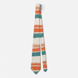 Abstract Painted Distressed Stripes Terracotta Tie