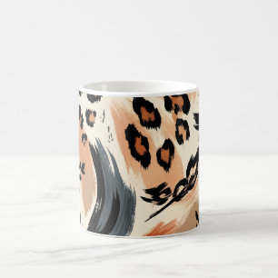 Abstract Painted Exotic Animal Print Leopard  Coffee Mug