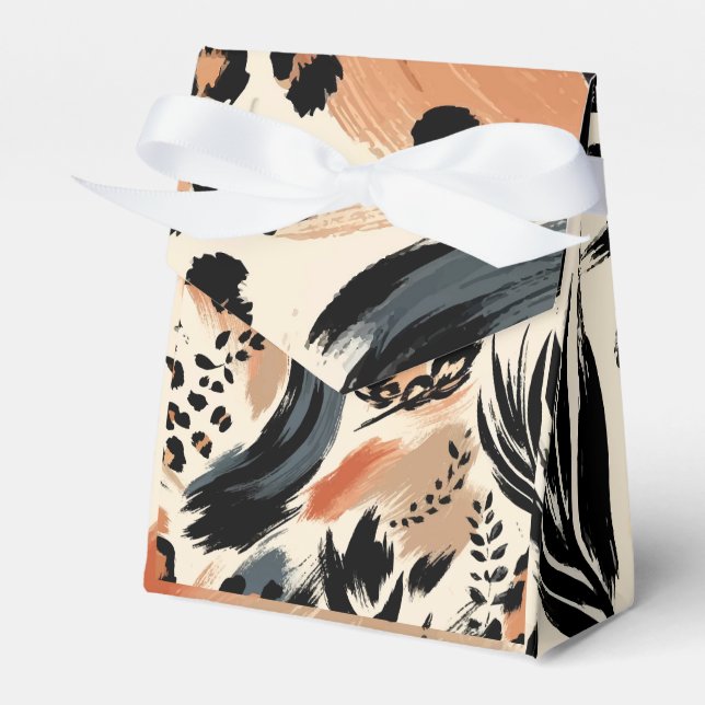 Abstract Painted Exotic Animal Print Leopard  Favour Box (Front Side)