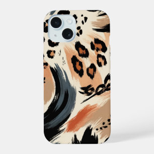 Abstract Painted Exotic Animal Print Leopard iPhone 15 Case