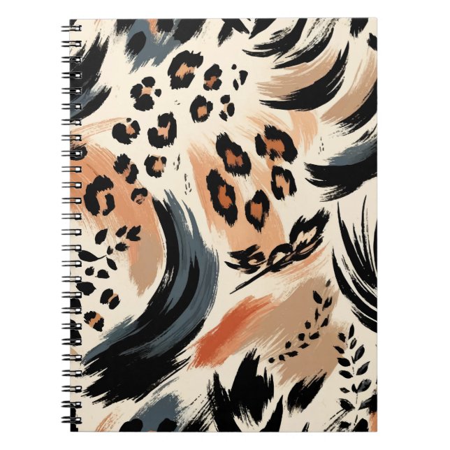 Abstract Painted Exotic Animal Print Leopard  Notebook (Front)