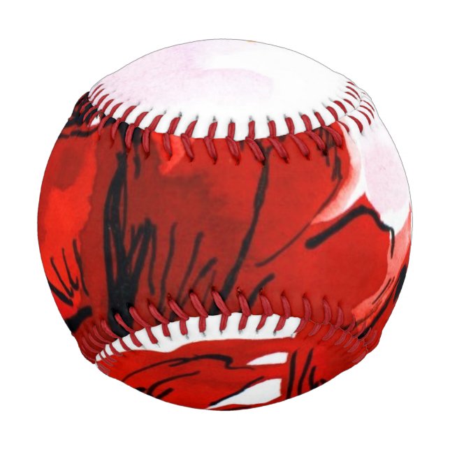 Abstract painted floral background 2 baseball (Front)
