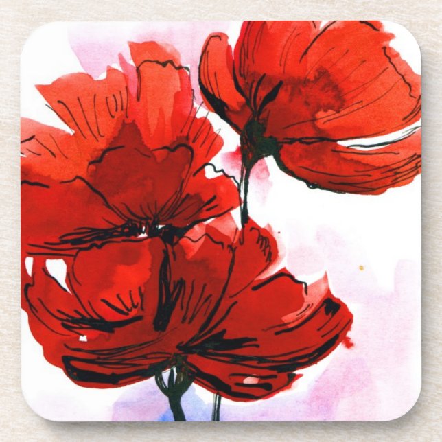 Abstract painted floral background 2 coaster (Front)