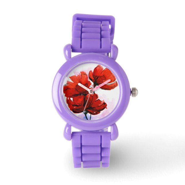 Abstract painted floral background 2 watch (Front)