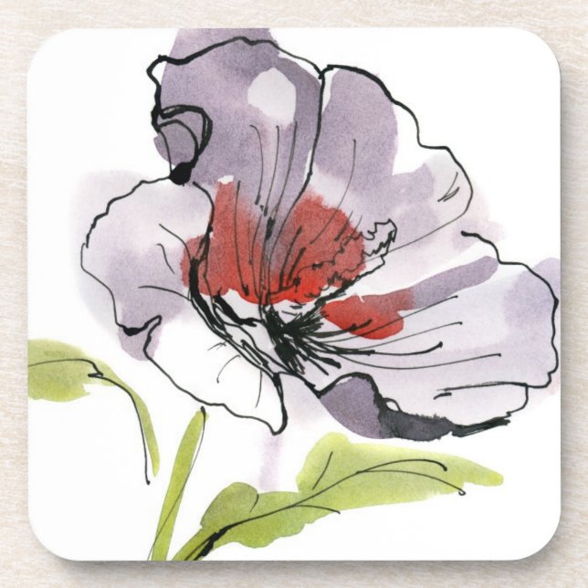 Abstract painted floral background 3 coaster (Front)