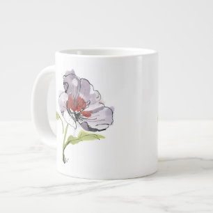 Abstract painted floral background 3 large coffee mug