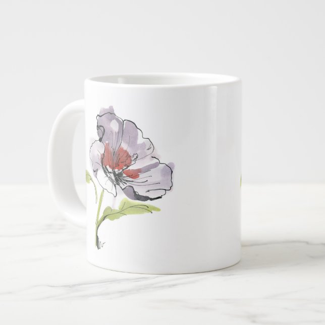 Abstract painted floral background 3 large coffee mug (Front Left)