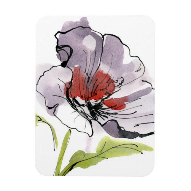 Abstract painted floral background 3 magnet (Vertical)