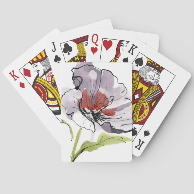 Abstract painted floral background 3 playing cards (Back)