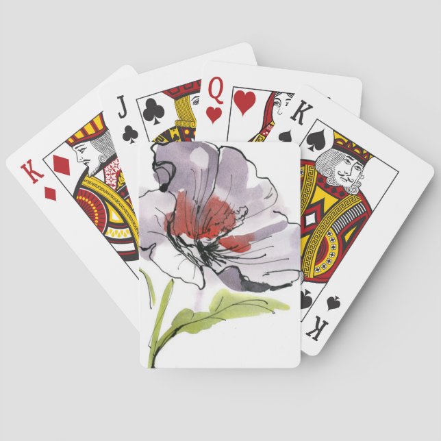 Abstract painted floral background 3 playing cards (Back)