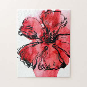 Abstract painted floral background 4 jigsaw puzzle