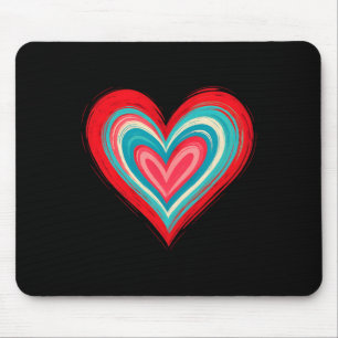 Abstract Painted Heart Valentine Love Art Mouse Mat