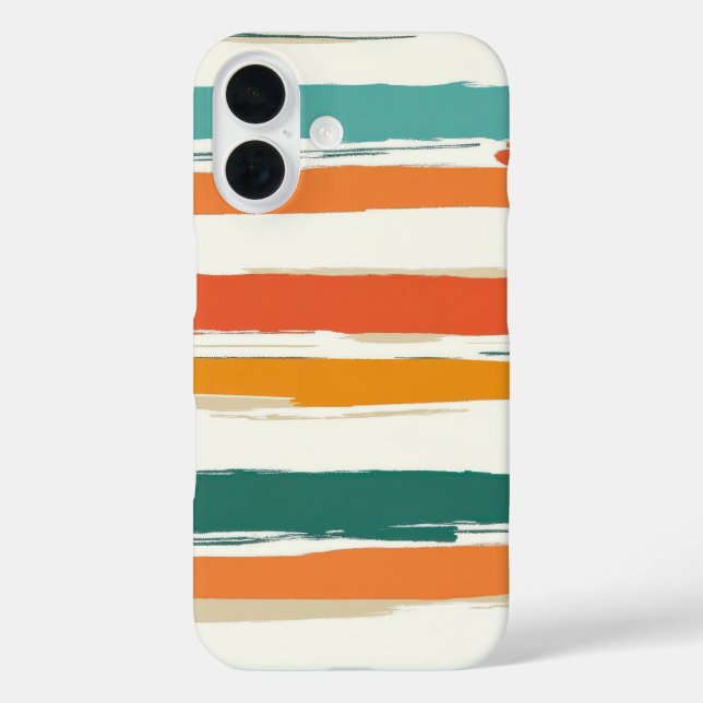 Abstract Painted Horizontal Brush Stripes Boho Case-Mate iPhone Case (Back)