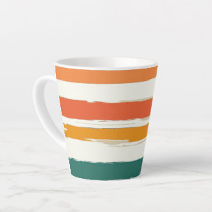 Abstract Painted Horizontal Brush Stripes Boho Latte Mug
