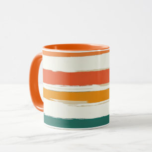 Abstract Painted Horizontal Brush Stripes Boho Mug