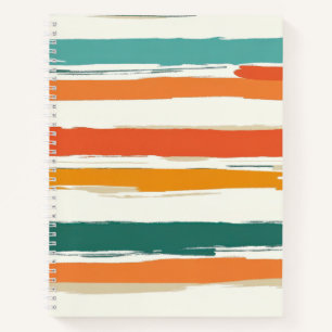 Abstract Painted Horizontal Brush Stripes Boho Notebook