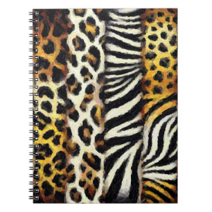 Abstract Painted Mixed Wild Animal Print Notebook