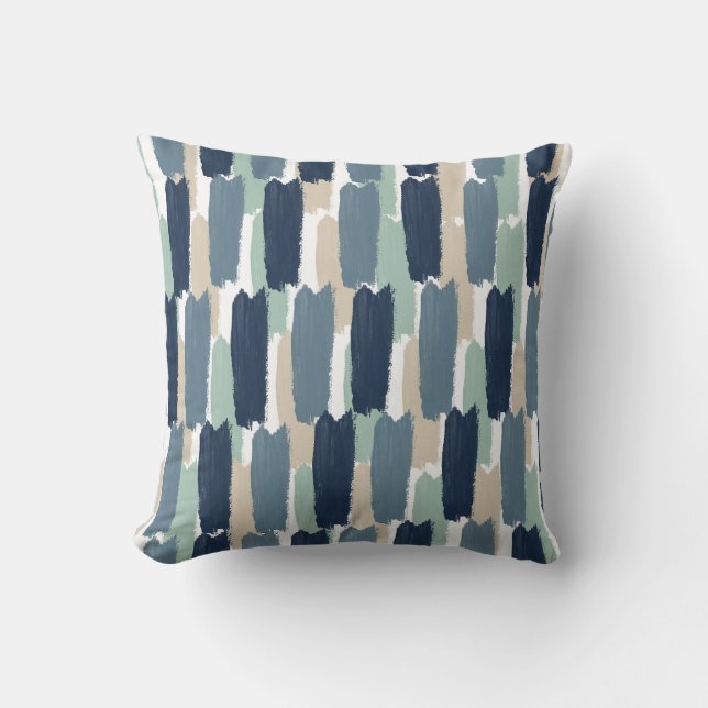 Abstract Painted Stripe Modern Coastal Spa Cushion (Front)