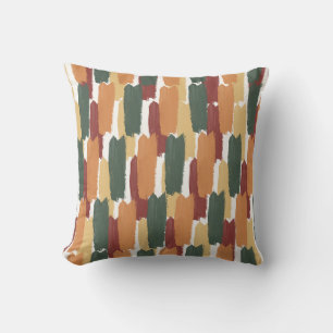Abstract Painted Stripe Modern Mediterranean Hues Cushion