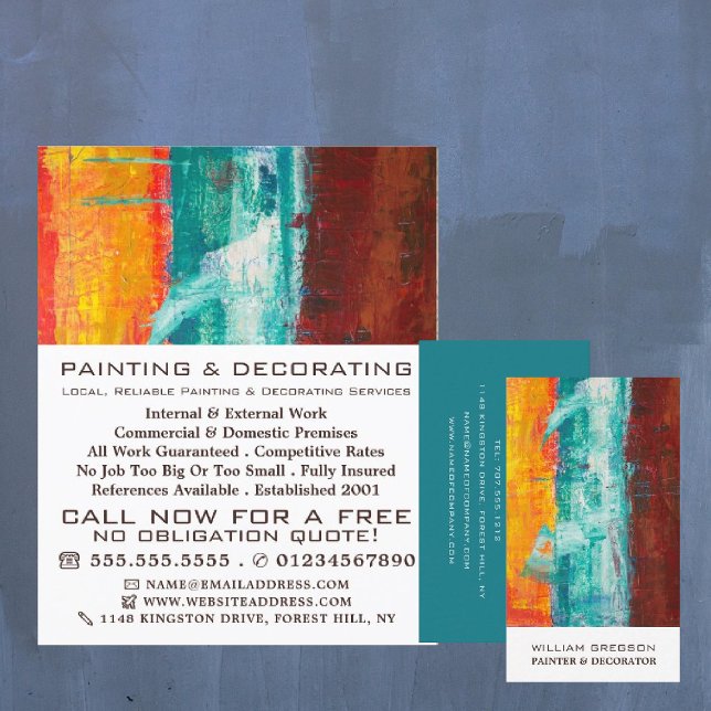 Abstract Painted Wall, Painter & Decorator Business Card (Creator Uploaded)