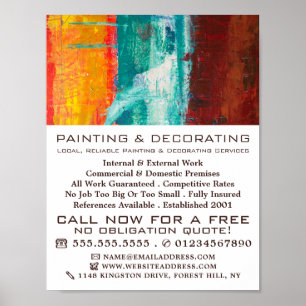 Abstract Painted Wall, Painter & Decorator Poster