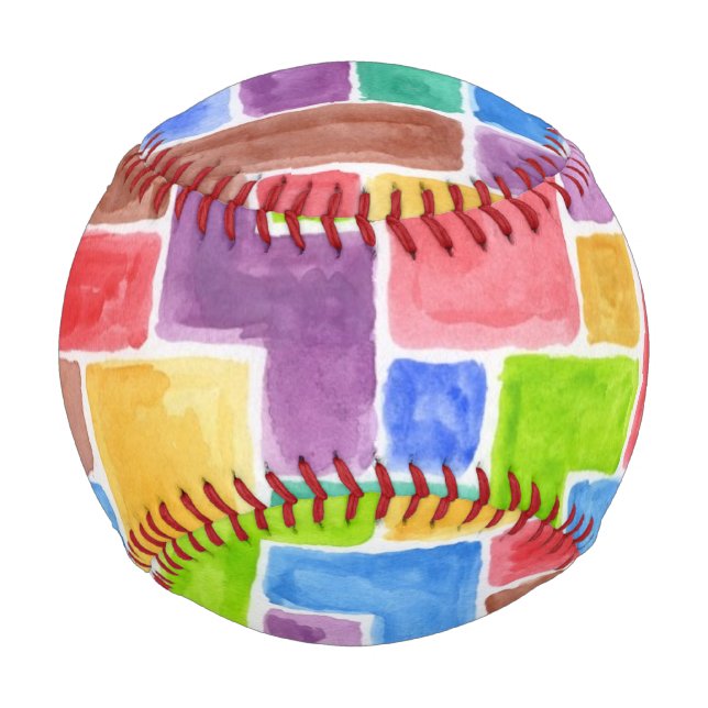 Abstract painted watercolor background. 2 baseball (Front)