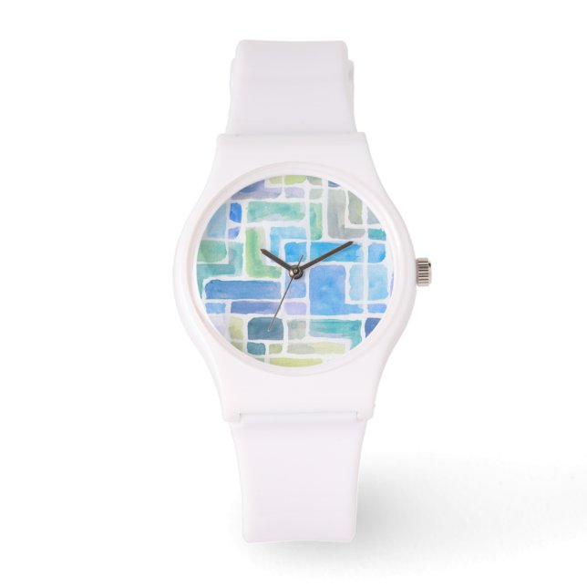Abstract painted watercolor background. watch (Front)