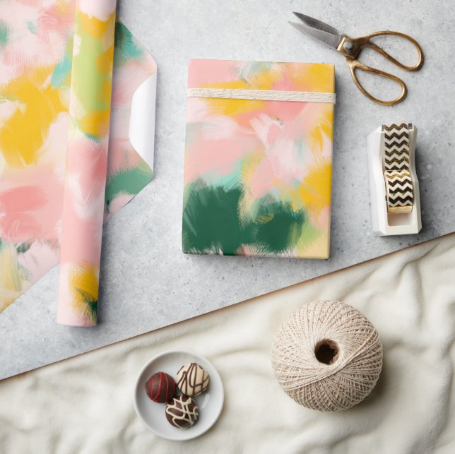 Abstract painterly bright pattern wrapping paper (Crafts)