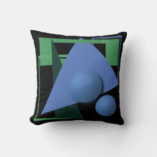 abstract painting, abstraction, green and black cushion