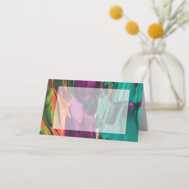 Abstract Painting Acrylic Place Card (Front)
