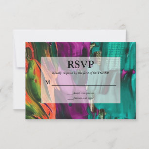 Abstract Painting Acrylic RSVP Card