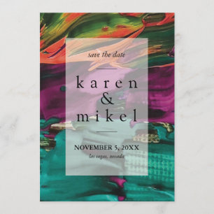 Abstract Painting Acrylic Save the Date Invitation