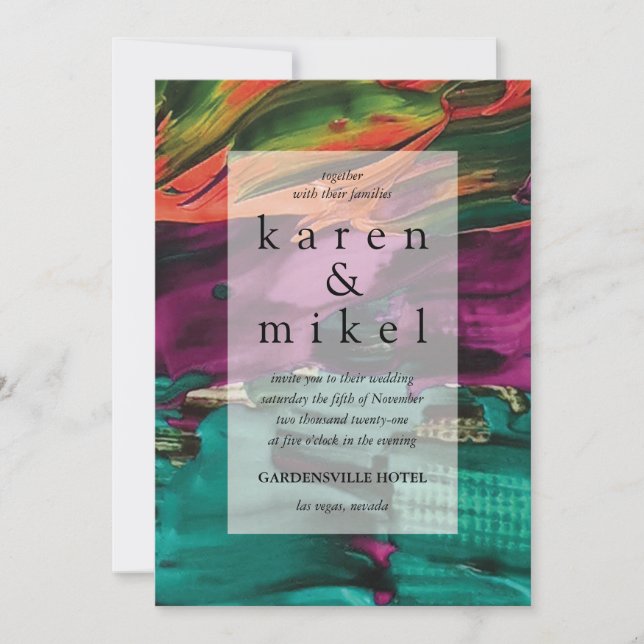 Abstract Painting Acrylic Wedding Invitation (Front)