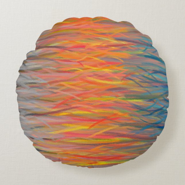 Abstract Painting Art #18 Round Cushion (Front)