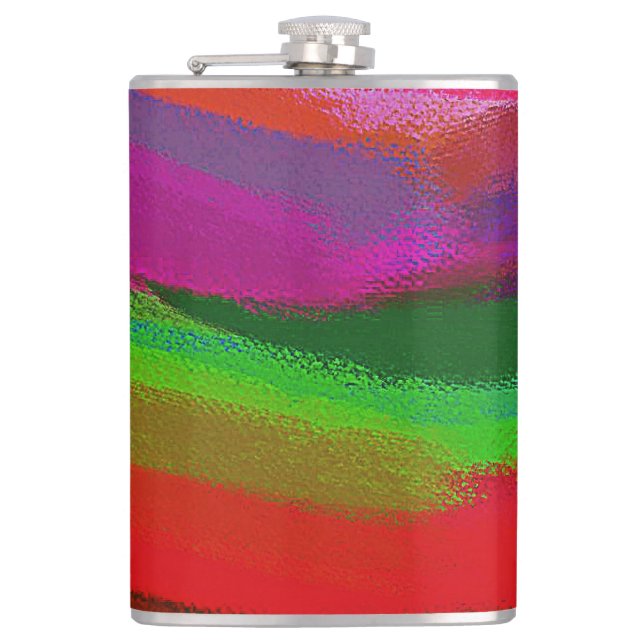 Abstract Painting Art Hip Flask (Front)