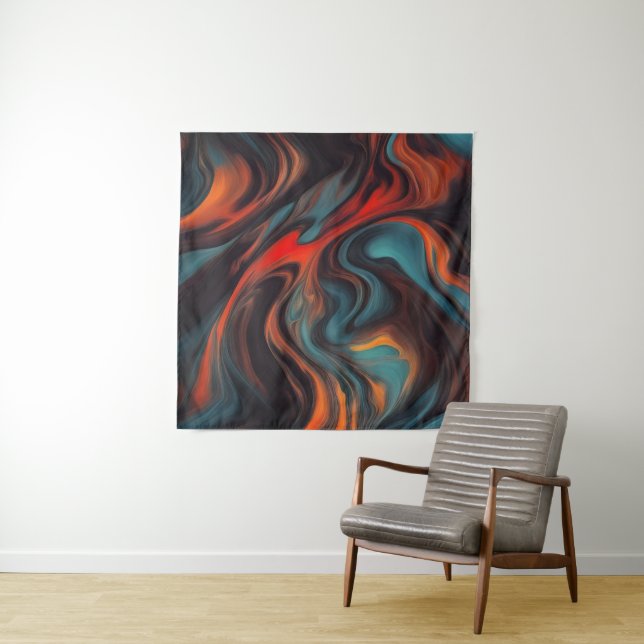 Abstract painting art tapestry (In Situ (Horizontal))