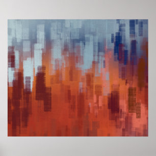 Abstract painting backdrop on concrete wall. Colou Poster