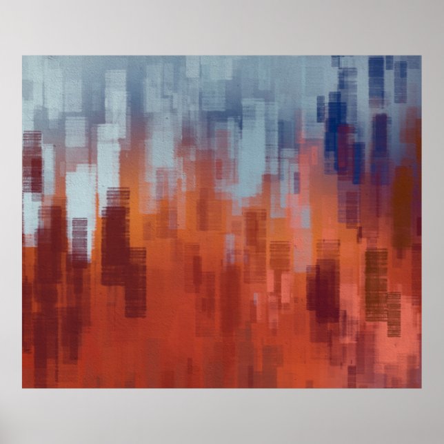 Abstract painting backdrop on concrete wall. Colou Poster (Front)