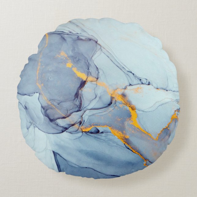 Abstract Painting Background: Colourful Oil Paint. Round Cushion (Front)