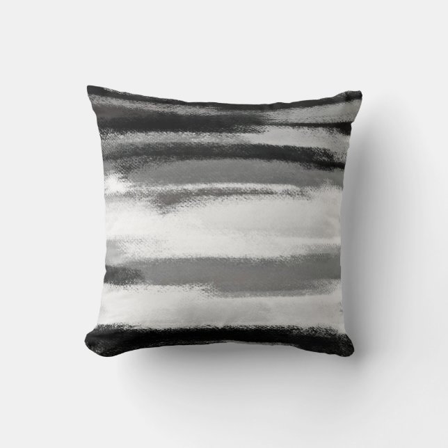 Abstract Painting | Black and White 53 Cushion (Front)