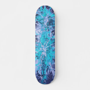 Abstract painting   blue splattergrunge skateboard