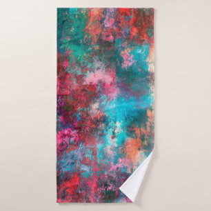 Abstract painting. Brushstrokes, spots of paint. M Bath Towel